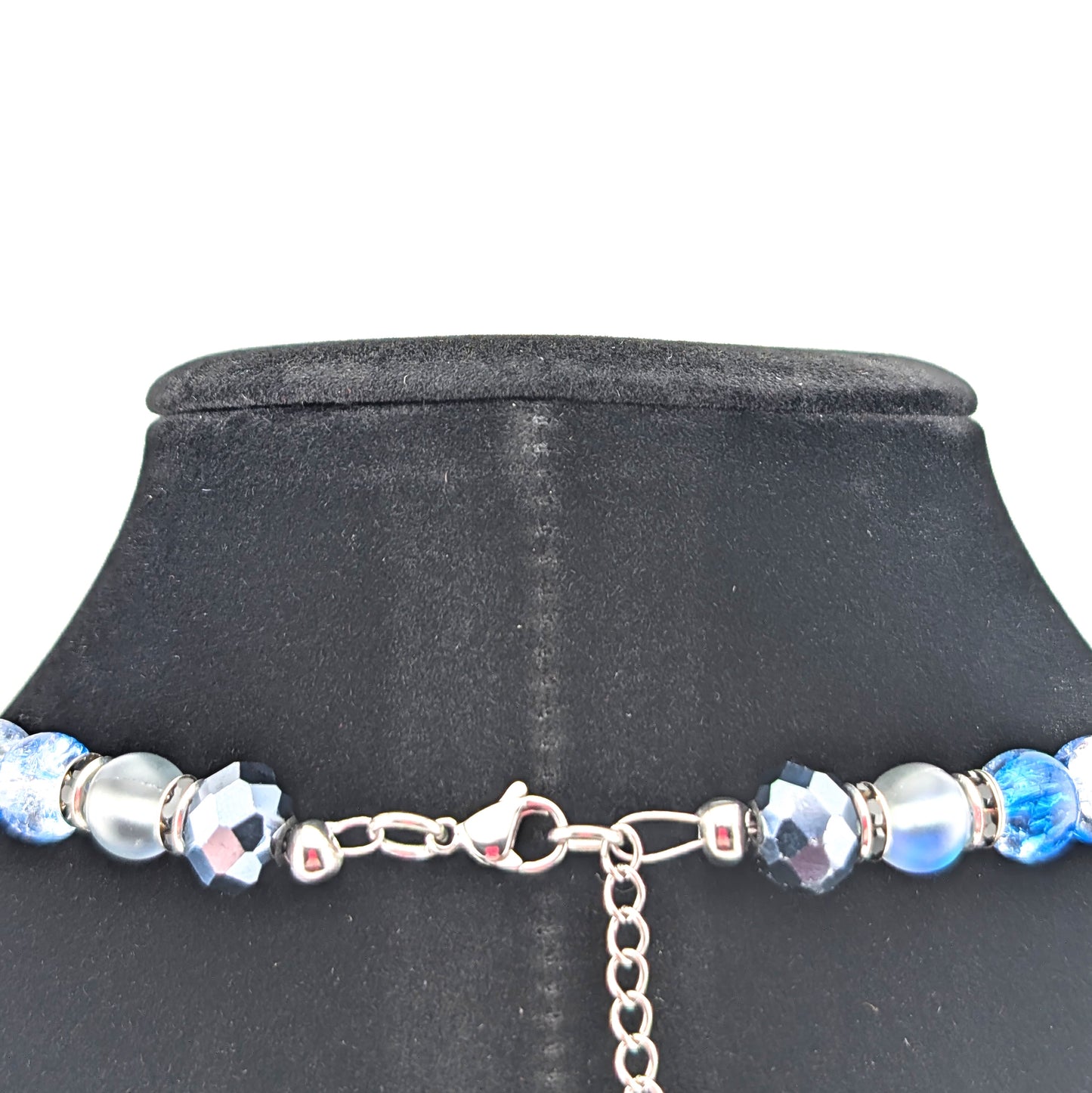 Beaded Necklace | Iridescent | Blue and Grey
