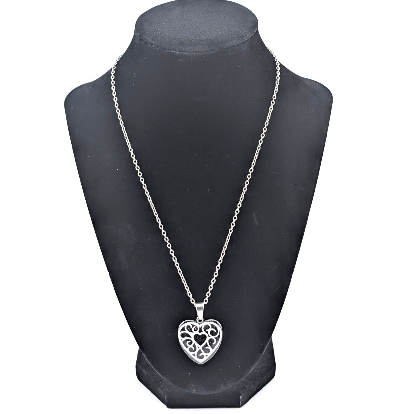 Black Heart Necklace | Gothic Glam | | White Accents