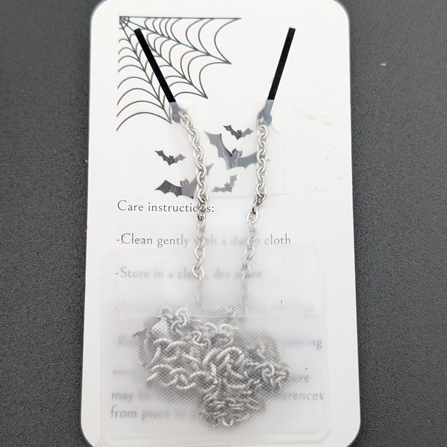 Red Rose & Silver Glitter Necklace - 18 Inch - Stainless Steel