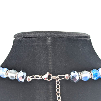 Beaded Necklace | Iridescent | Blue and Grey