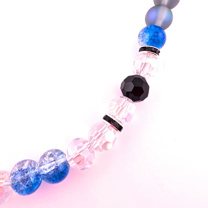 Beaded Necklace | Iridescent | Blue and Grey