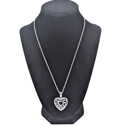 Black Heart Necklace | Gothic Glam |  | White Accents