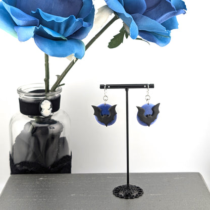 Gothic Bat | Blue Moon Dangle Earrings