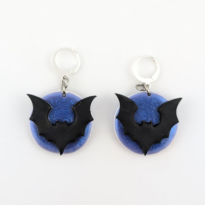 Gothic Bat | Blue Moon Dangle Earrings