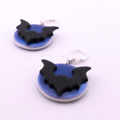 Gothic Bat | Blue Moon Dangle Earrings